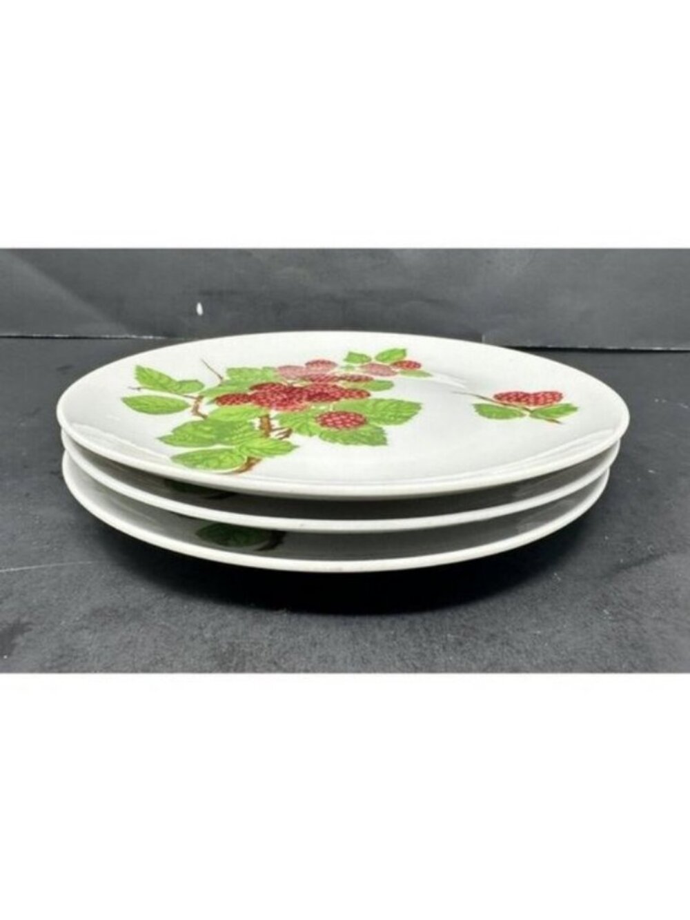 Vtg 1970s SEYMOUR MANN EDA FRAMBOISIER Salad Dessert Plates Set of 3 Raspberries - Picture 6 of 14